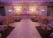 Image of a decorated Banquet hall all set for a wedding.