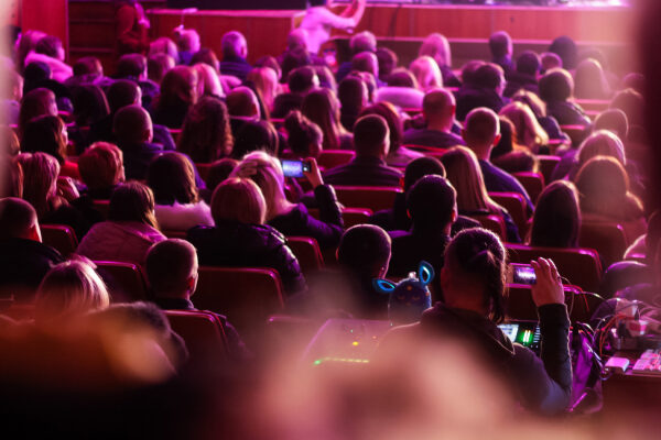 Seating arrangement at a live event.