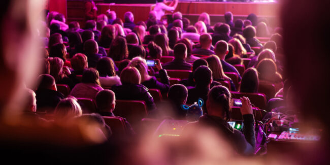 Seating arrangement at a live event.