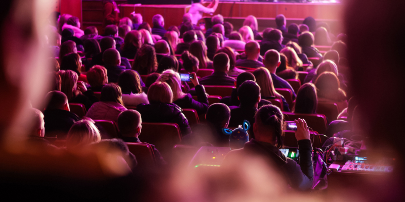 Seating arrangement at a live event.